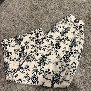 Cider Black Floral Wide-Leg Pants on Cream